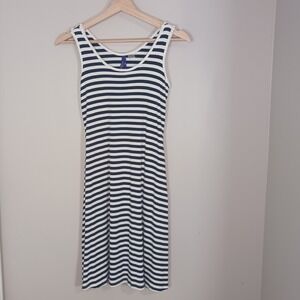 Seraphine Nautical Striped Midi Sleeveless Maternity Dress Blue White Size XS